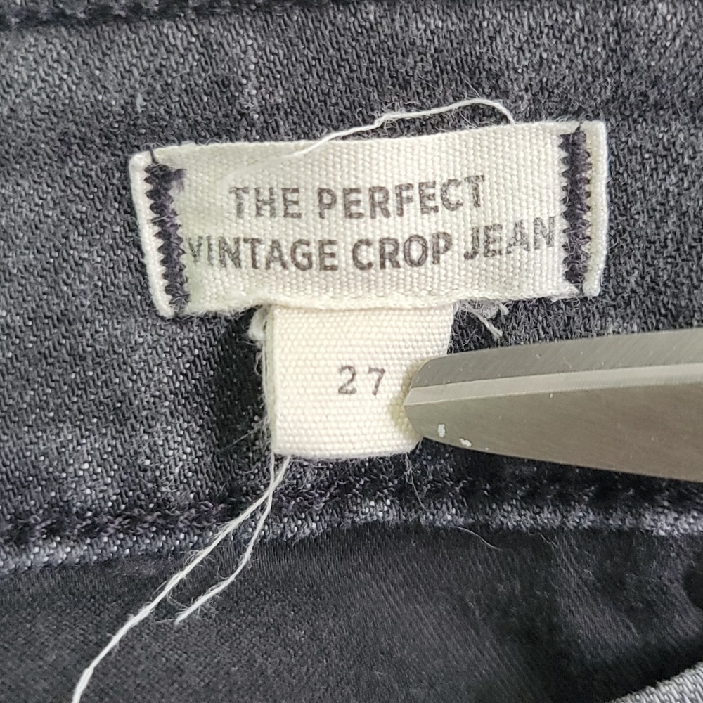 Madewell The Perfect Vintage Crop Jeans Womens High Rise Black Wash Denim Sz 27 - Picture 4 of 16